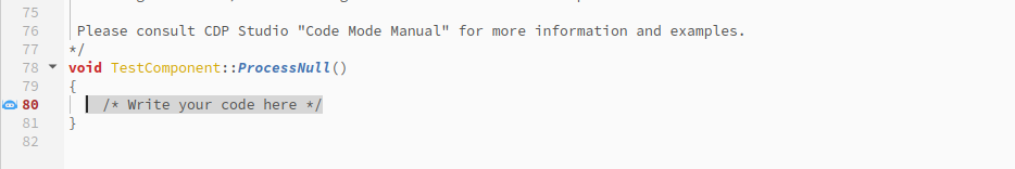 "Select code to make the AI action icon available"