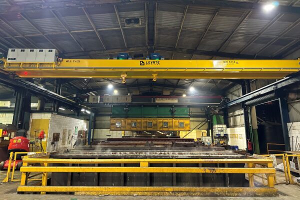 Gantry crane at a for galvanizing plant